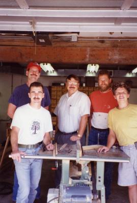 Carpentry Department, in the carpentry shop with table saw