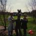 Arbor Day, Carolyn Finzer dressed as Morton Oak with two Arboretum visitors