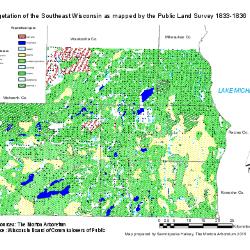Vegetation of the Southeast Wisconsin as mapped by the Public Land Survey 1833-1836