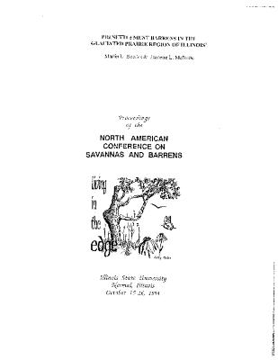 Landscape Pattern and Structure of Oak Savanna, Woodland and Barrens in Northeastern Illinois at the Time of European Settlement as part of the 1994 North American Conference on Savannas and Barrens Proceedings