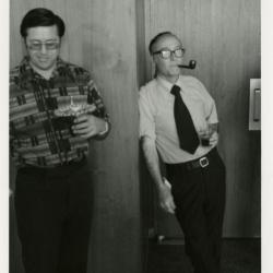 Donald Heldt (left) and Marion Hall at a party