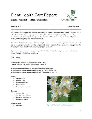 Plant Health Care Report, Issue 2014.10