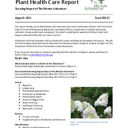 Plant Health Care Report, Issue 2014.15