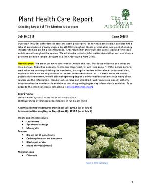 Plant Health Care Report, Issue 2015.8