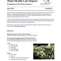 Plant Health Care Report, Issue 2014.12