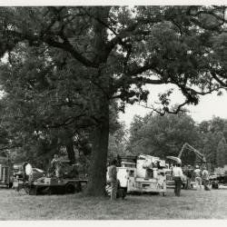 International Society of Arboriculture Tree Trimmers Jamboree, people standing around machinery