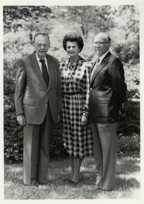 Illinois Governor William G. Stratton and Mrs. Stratton with Dr. Marion Hall during visit to The Morton Arboretum