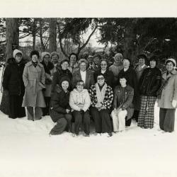 Morton Arboretum TEA Guides (Teaching Environmental Awareness) outside in the snow