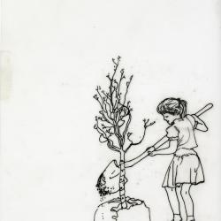 Girl planting tree