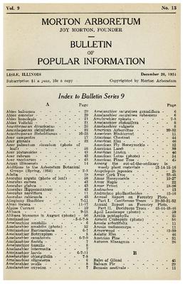 Bulletin of Popular Information V. 09 No. 13 Index