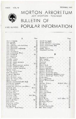Bulletin of Popular Information V. 12 Index
