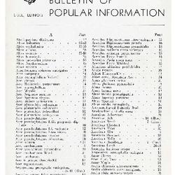 Bulletin of Popular Information V. 13 Index