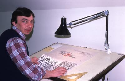 John Sosnowski at drawing desk