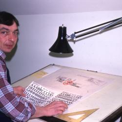 John Sosnowski at drawing desk