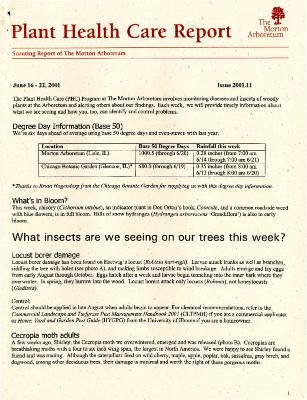 Plant Health Care Report: Issue 2001.11