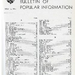 Bulletin of Popular Information V. 20 Index 
