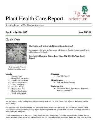 Plant Health Care Report: Issue 2007.01