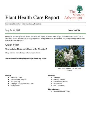 Plant Health Care Report: Issue 2007.04