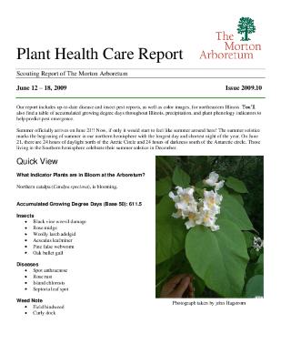 Plant Health Care Report: Issue 2009.10