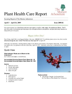 Plant Health Care Report: Issue 2009.02