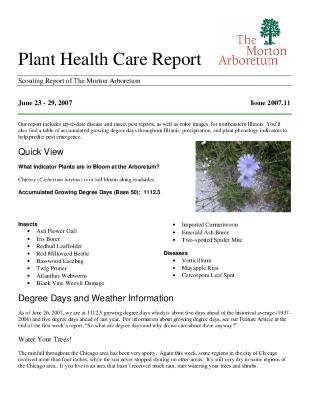 Plant Health Care Report: Issue 2007.11