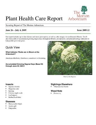 Plant Health Care Report: Issue 2009.12