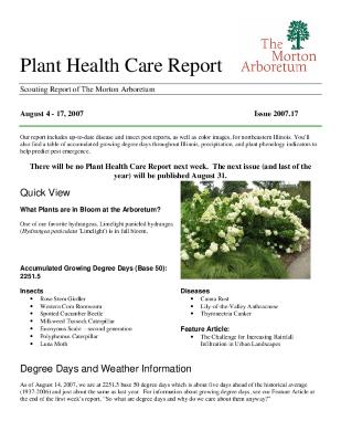 Plant Health Care Report: Issue 2007.17