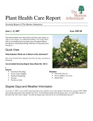 Plant Health Care Report: Issue 2007.08