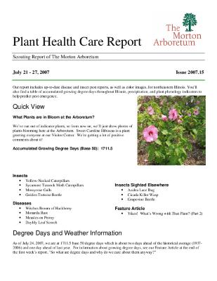 Plant Health Care Report: Issue 2007.15