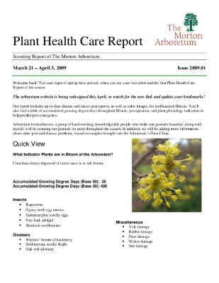 Plant Health Care Report: Issue 2009.01