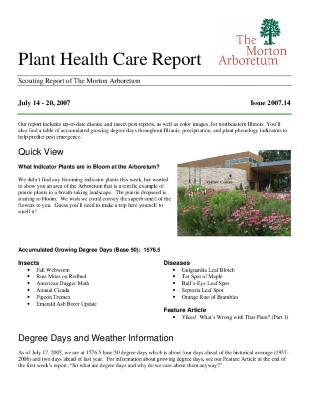 Plant Health Care Report: Issue 2007.14
