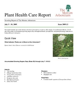 Plant Health Care Report: Issue 2009.13