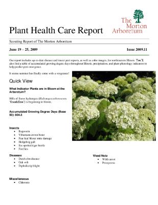 Plant Health Care Report: Issue 2009.11