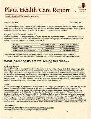 Plant Health Care Report: Issue 2003.07
