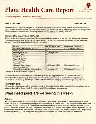 Plant Health Care Report: Issue 2003.09