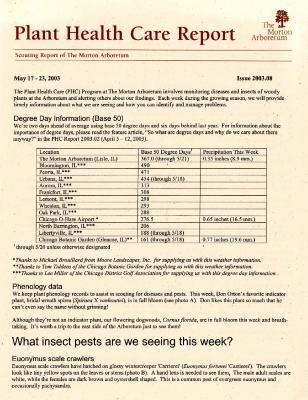 Plant Health Care Report: Issue 2003.08