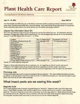 Plant Health Care Report: Issue 2003.16