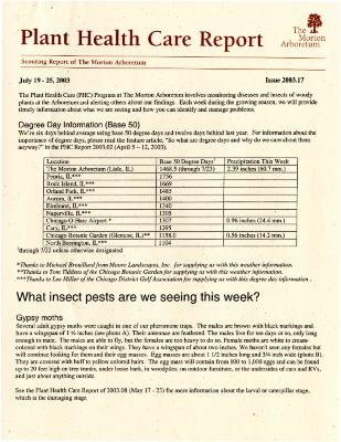 Plant Health Care Report: Issue 2003.17