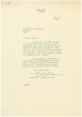 1935/04/10: A. J. Lepine to Marshall Johnson