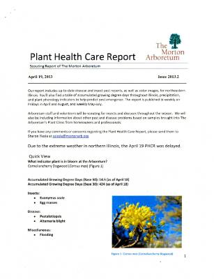 Plant Health Care Report: Issue 2013.2