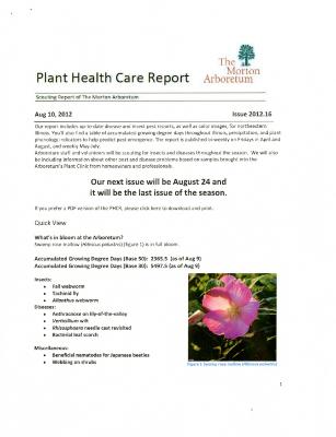 Plant Health Care Report: Issue 2012.16