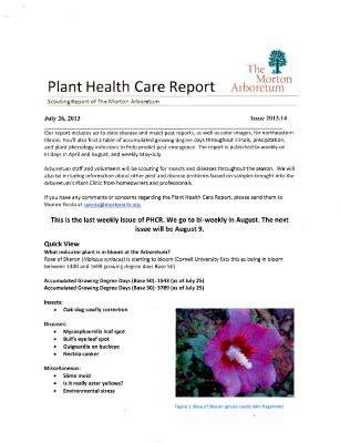 Plant Health Care Report: Issue 2013.14