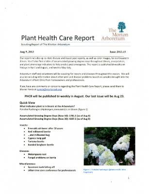 Plant Health Care Report: Issue 2013.15