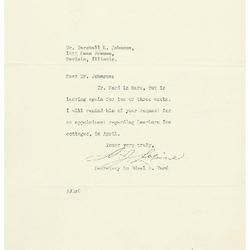 1937/03/17: A. J. Lepine to Marshall Johnson
