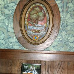 Arbor Lodge State Historical Park and Mansion, plaque on wall over framed picture of dining table