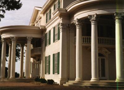 Arbor Lodge State Historical Park and Mansion, exterior, two rotunda porticoes