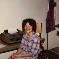 Marilyn Halperin at desk