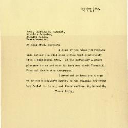 1921/10/14: Joy Morton to Charles S. Sargent