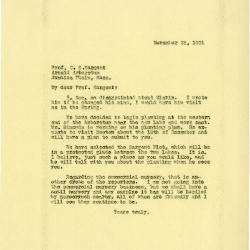 1921/11/28: Joy Morton to C. S. Sargent