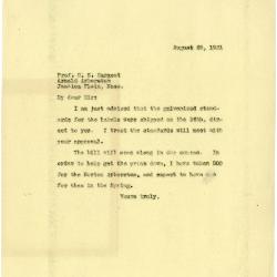 1921/08/29: Joy Morton to C. S. Sargent
